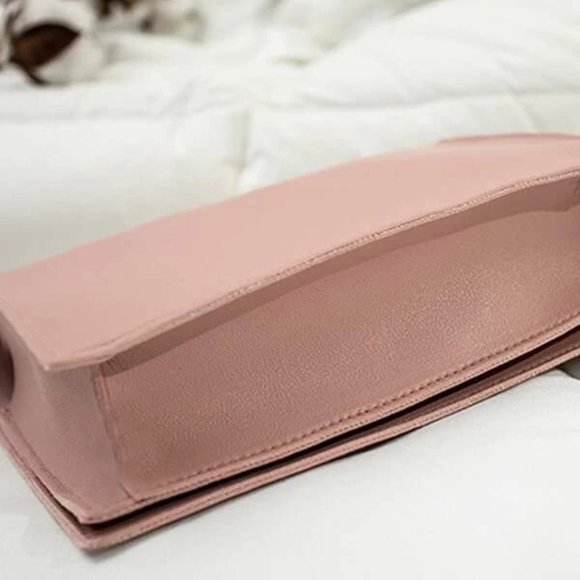 Pink Contrast Color Flap Chain Crossbody Bag - Picture 4 of 4